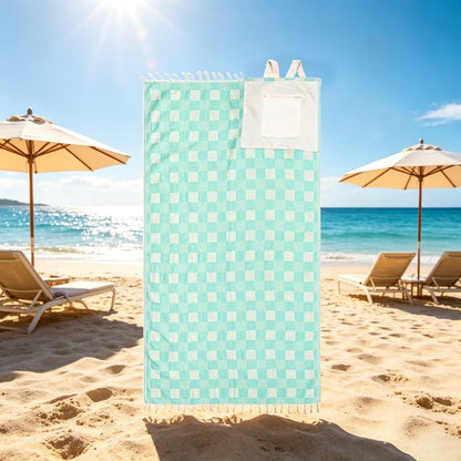 🌊🏖️Beach Towel & Bag in One ✨ 2-in-1 Convertible Design