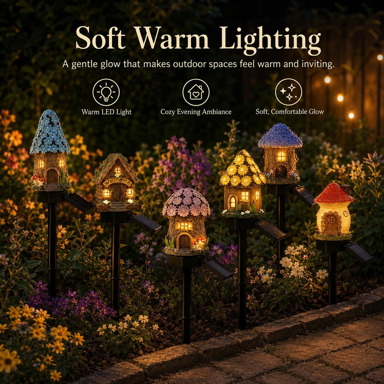 ✨️Solar Fairy-Tale Mushroom Cottage Garden Light