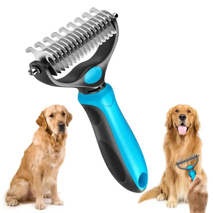 🐾 Double-Sided Deshedding Pet Brush – Dual-Sided, Ergonomic & Gentle for Dogs & Cats 🐶
