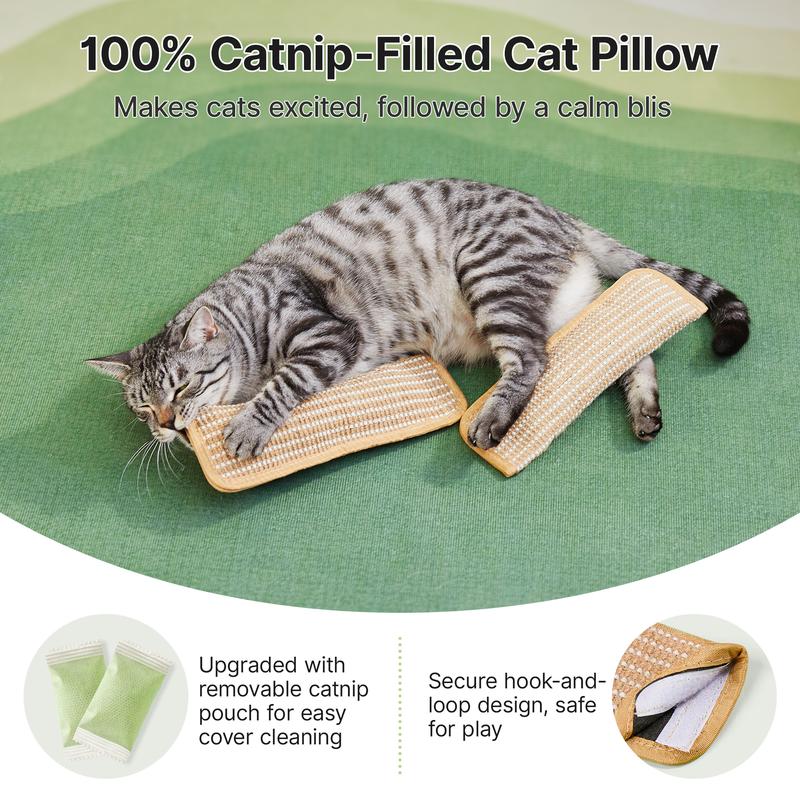 🔥Natural Sisal Catnip Kicker Toy & Dental Pillow