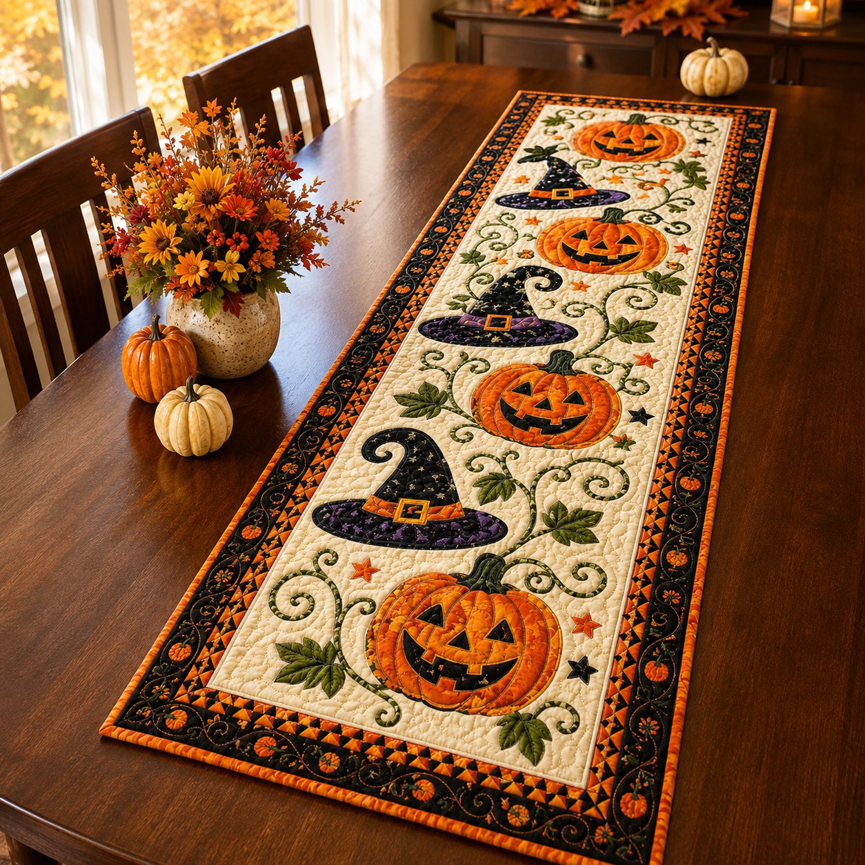 🎃Autumn Spell Quilted Table Runner