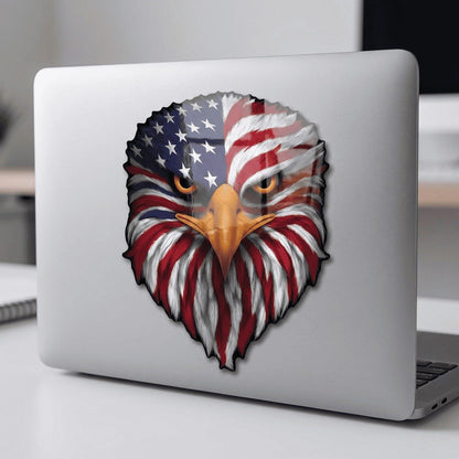 🦅 Reflective Eagle Eyes USA Flag Decal