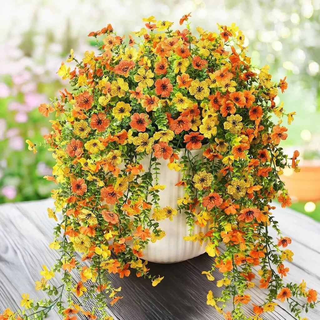 🌷Outdoor cascading daisy and eucalyptus flowers – UV resistant