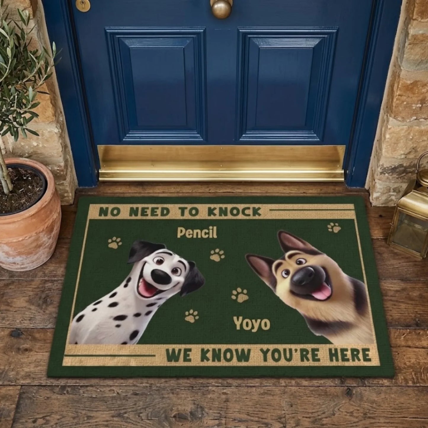 🔥Custom Home Decor Decorative Mat - Personalized Birthday Gifts For Dog Cat Lovers, Dog Dad And Mom, Cat Owners - Paws Before People In This Happy Home🥳Buy 2 Get 10% OFF
