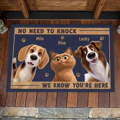 🔥Custom Home Decor Decorative Mat - Personalized Birthday Gifts For Dog Cat Lovers, Dog Dad And Mom, Cat Owners - Paws Before People In This Happy Home🥳Buy 2 Get 10% OFF