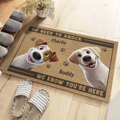 🔥Custom Home Decor Decorative Mat - Personalized Birthday Gifts For Dog Cat Lovers, Dog Dad And Mom, Cat Owners - Paws Before People In This Happy Home🥳Buy 2 Get 10% OFF