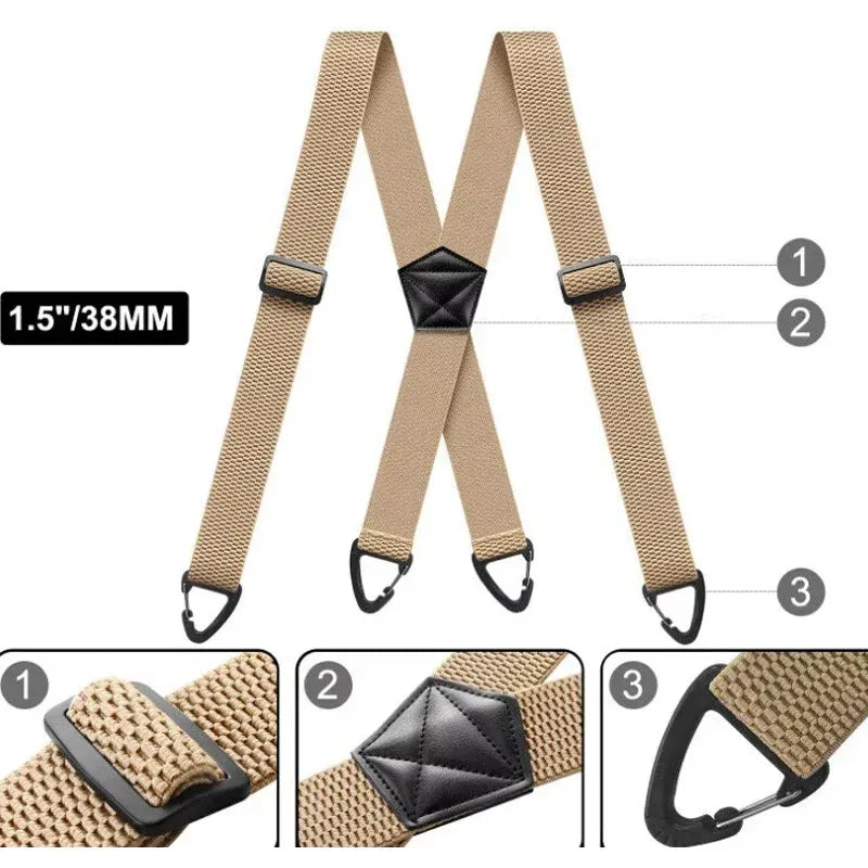 🔥⏰Men's X-Back Suspenders with Hook Clips