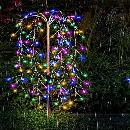New Solar-Powered Ground-Stake Firework Lights — LED Copper Wire String Lights, Christmas & Holiday Ambient Lighting, Courtyard & Lawn Decor