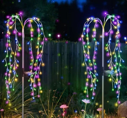 New Solar-Powered Ground-Stake Firework Lights — LED Copper Wire String Lights, Christmas & Holiday Ambient Lighting, Courtyard & Lawn Decor