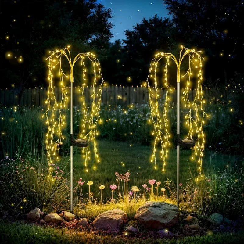 New Solar-Powered Ground-Stake Firework Lights — LED Copper Wire String Lights, Christmas & Holiday Ambient Lighting, Courtyard & Lawn Decor