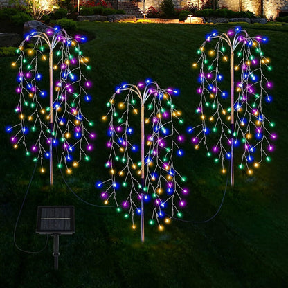 New Solar-Powered Ground-Stake Firework Lights — LED Copper Wire String Lights, Christmas & Holiday Ambient Lighting, Courtyard & Lawn Decor