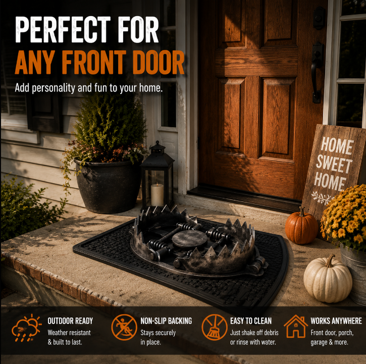 🔥 Limited Time Deal – 3D Bear Trap Reaction Doormat | Realistic Funny Prank Door Mat That Makes Everyone Look Twice( 2D printing)
