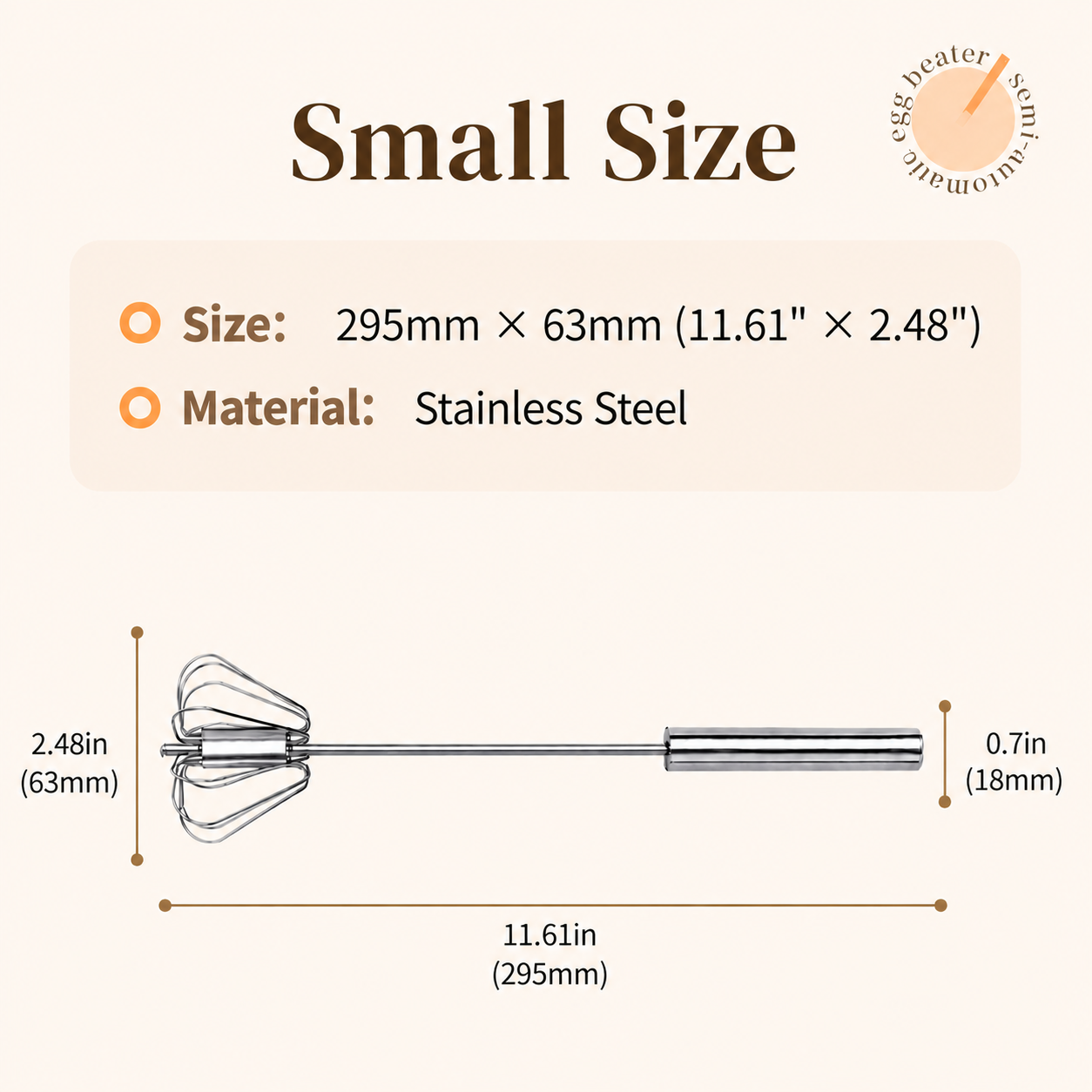 🔥  Stainless Steel Semi-Automatic Whisk