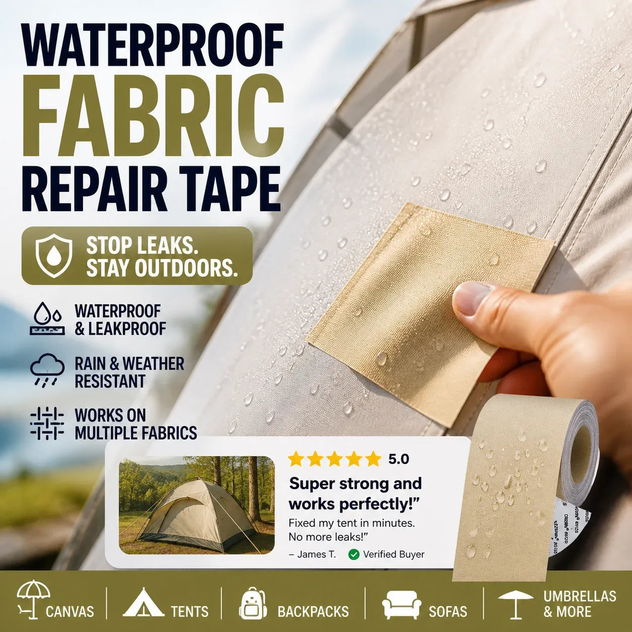 Self-adhesive tarpaulin repair patc