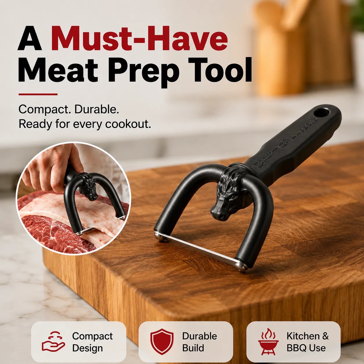 🥩 Handheld Fat Trimmer for Beef & Pork BBQ Prep