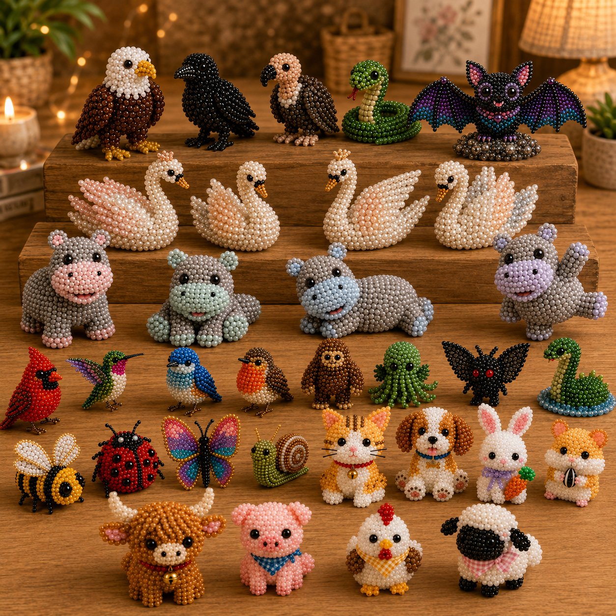 🔥🧵✨ Tiny 3D Beaded Animal DIY Kit(Unfinished Product)