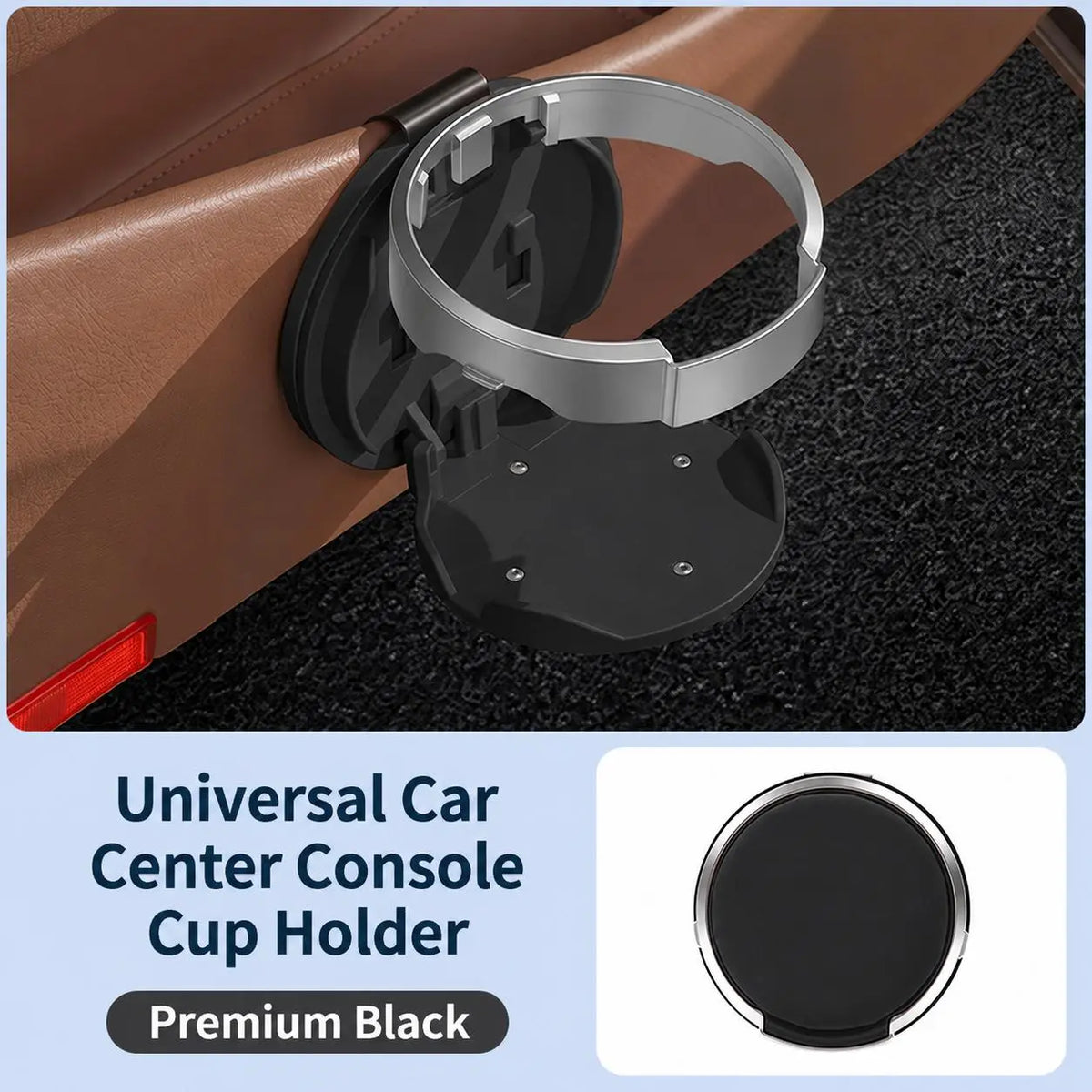 Universal Foldable Car Cup Holder with Hook – Space-Saving Vehicle Drink Organizer