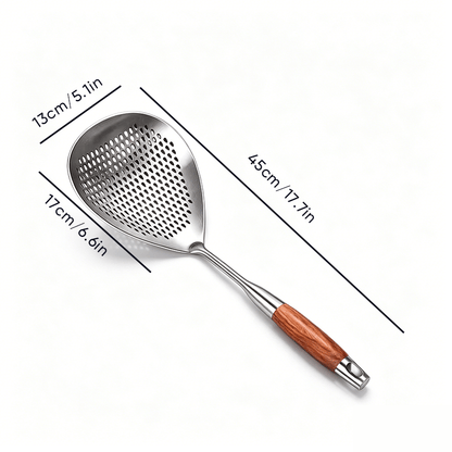 🔥Wooden Handle Stainless Steel Skimmer