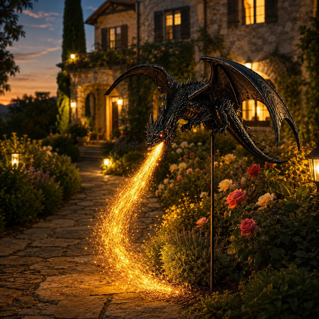 ⏳ Last Day 49% OFF – 👼🐉Solar Dragon Fire Garden Light🔥