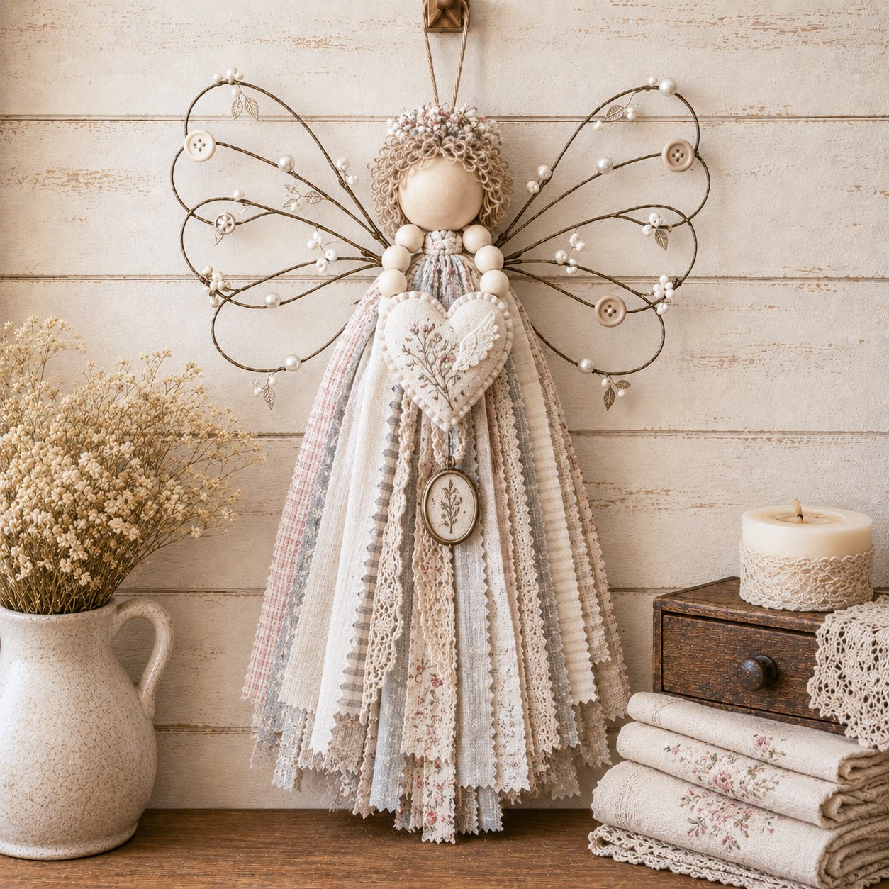 🪽 Angel Fabric Hanging DIY Kit - Stitch a Little Blessing That Stays Forever