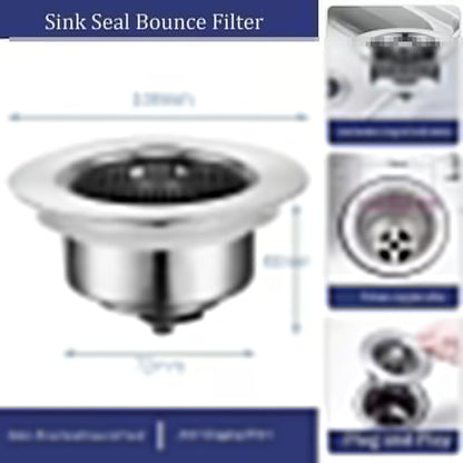 🔥New Upgraded Sink Bounce Core Drain Strainer