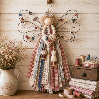 🪽 Angel Fabric Hanging DIY Kit - Stitch a Little Blessing That Stays Forever