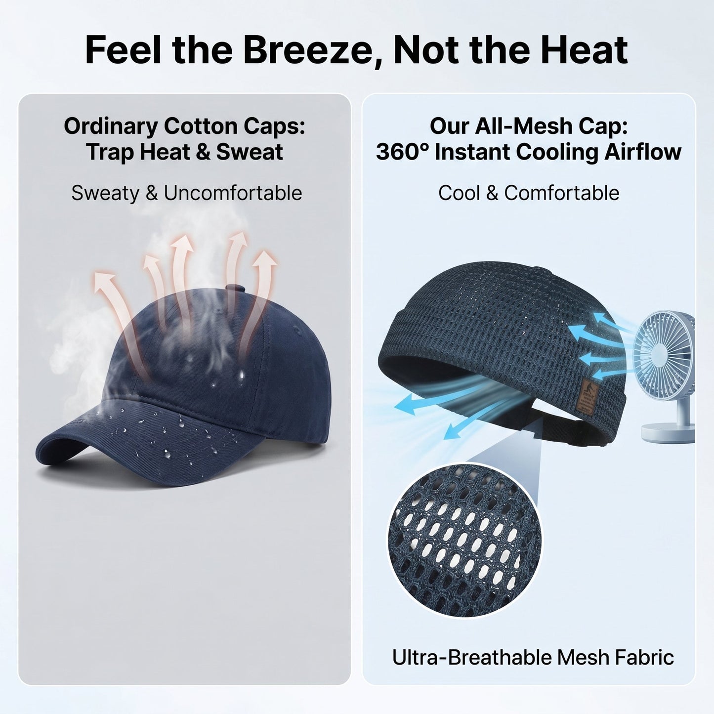 🏆Limited Time Sale 49% OFF🧢Men's Breathable Brimless Docker Hat – Lightweight Mesh Skull Cap for Summer Outdoor Wear