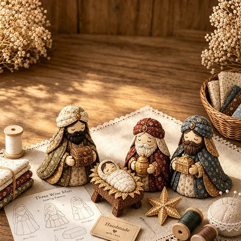 ✨ DIY Patchwork Nativity Scene Sewing Kit