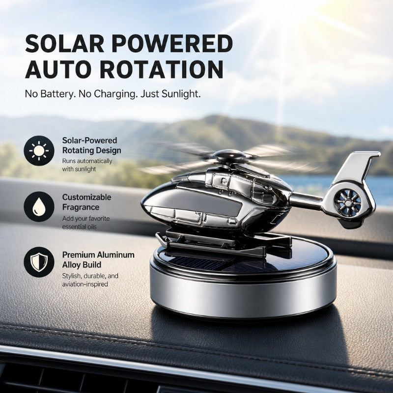 🚗 Solar Rotating Helicopter Car Diffuser – Automatic Spin & Long-Lasting Freshness ✨