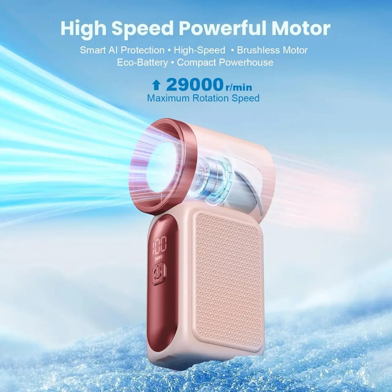 ✨ Mini Pocket Fan with LED Screen – Powerful Portable Cooling