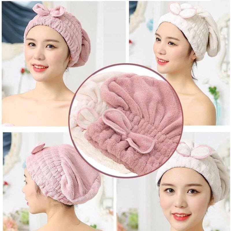 🔥Microfiber Hair Towel Caps, Extrame Soft & Ultra Absorbent, Fast Drying Hair Drying Caps Towel Turban Wrap for Wet Hair Women Light Shiny