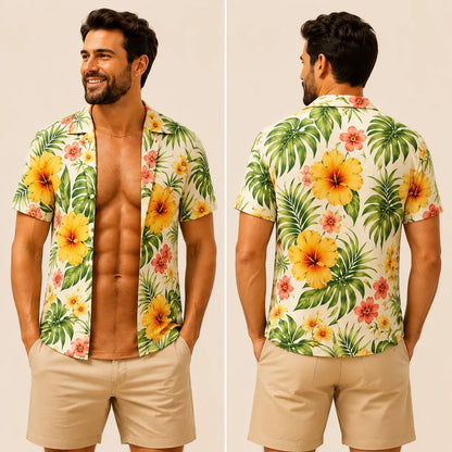 Funny Muscle T Shirt for Men, Hawaiian Shirt Illusion Tee, Personalized 3D Fake Open Shirt💪🔥