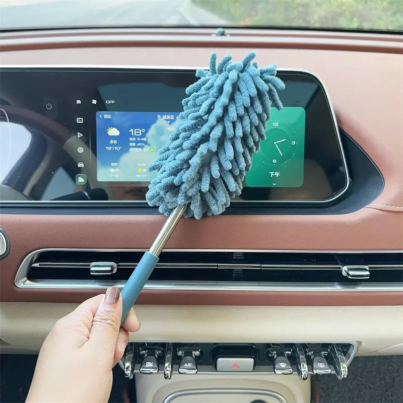 💨 Car Interior Dust Removal Brush – Soft, Washable & Extendable