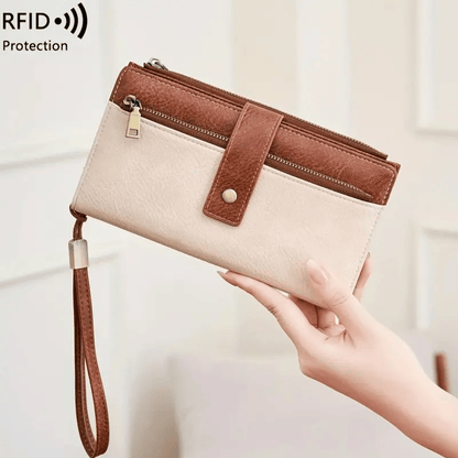 Women's RFID Leather Long Wallet - Stylish Clutch👛