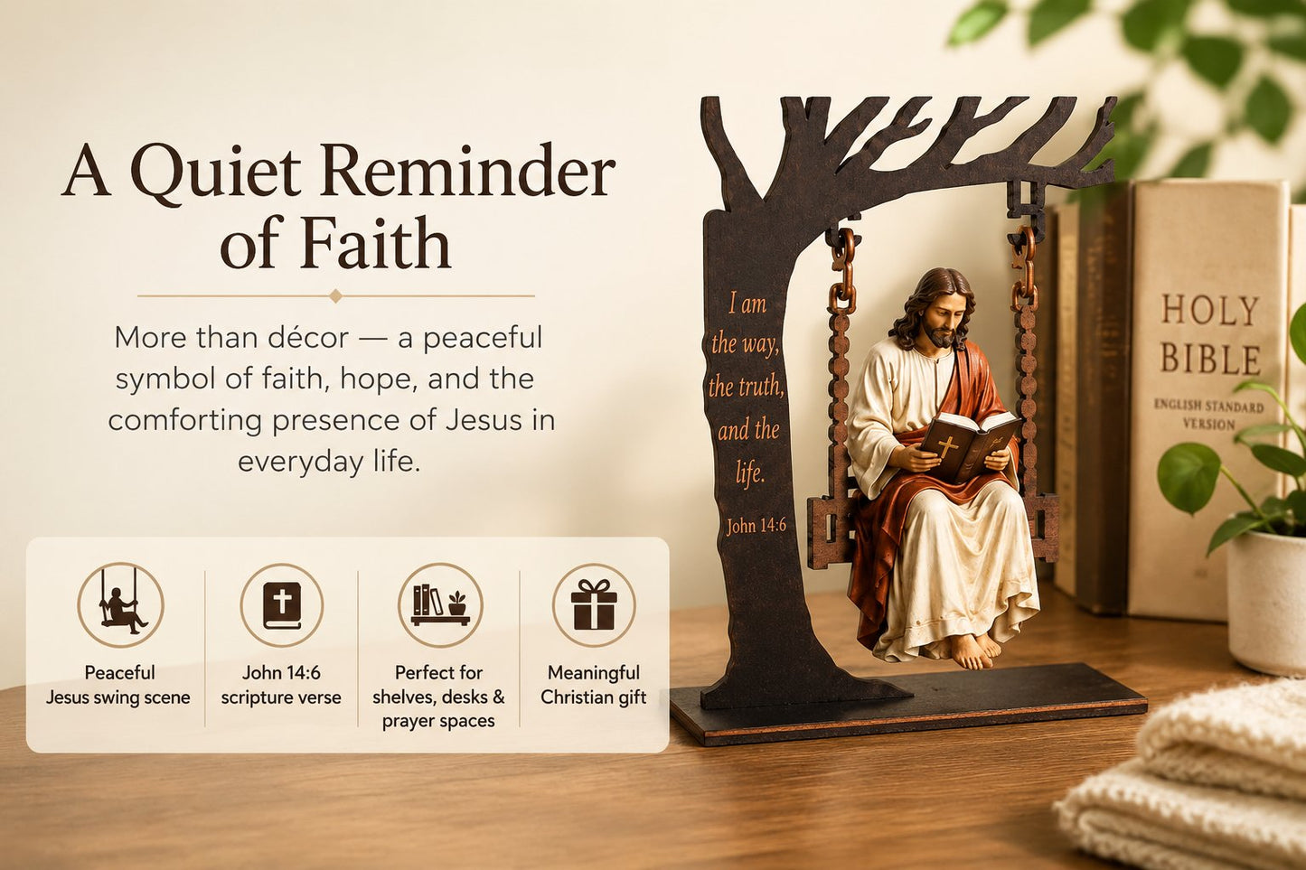 ⏰Last day Promotion 🔥- ✝️📚Christian Jesus Swing Ornament