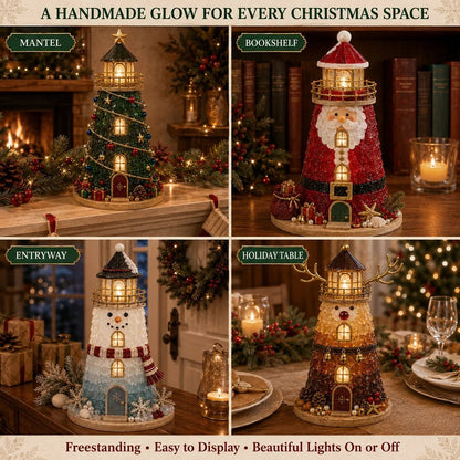 🔥 LAST DAY 49% OFF –🎄 DIY Lighted Christmas Sea Glass-Style Lighthouse Kit ✨