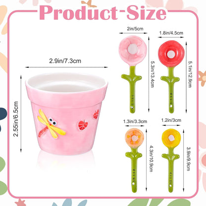 🌸Flower Measuring Spoons Set in Pot