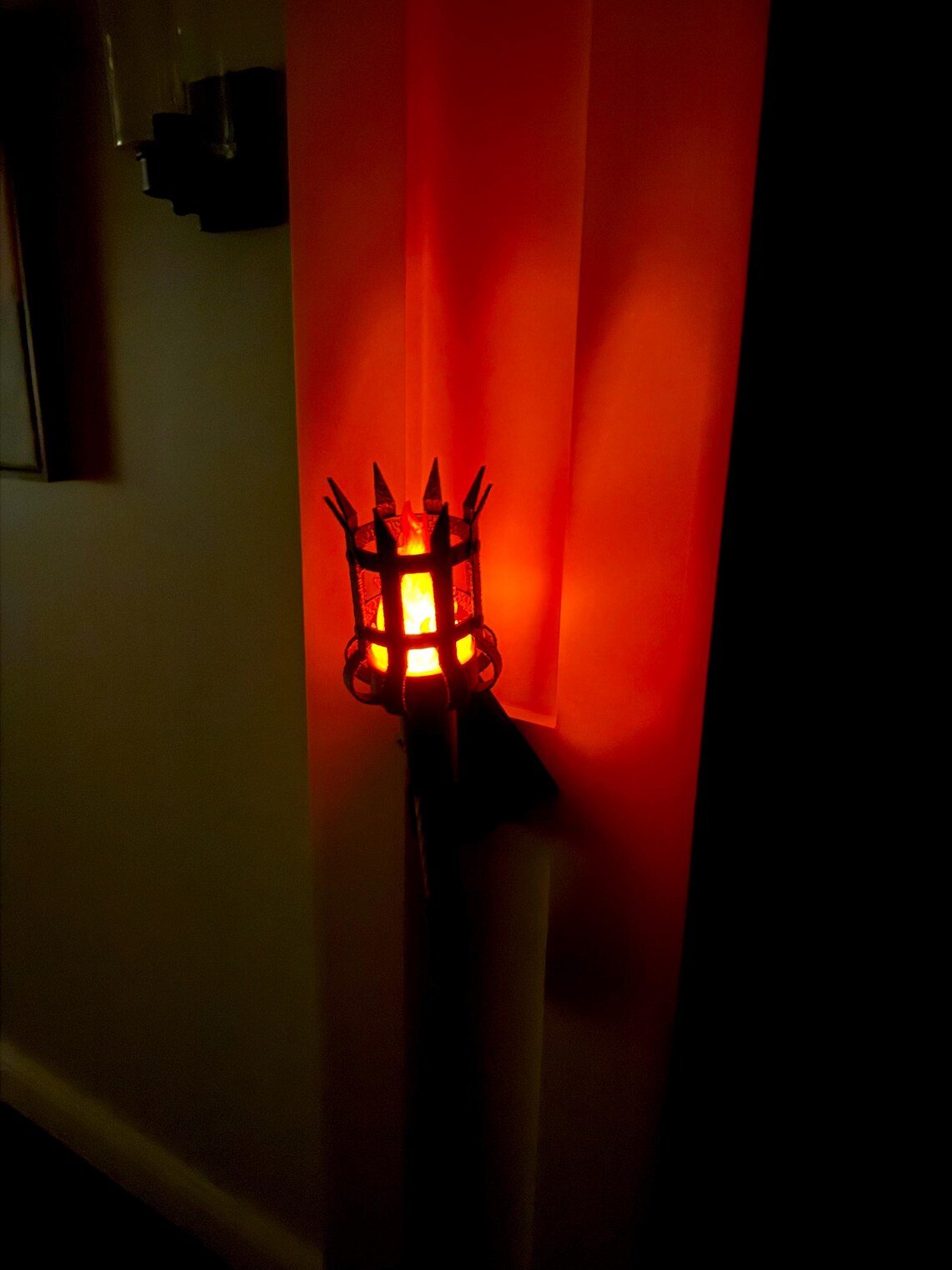 Medieval Torch Wall Sconce: Battery LED Realistic Candle Light with Remote