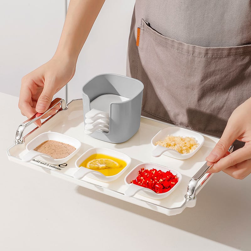 🏆Flash Sale⚡ 50K+ SOLD! Almost Gone-💥Dipping Sauce Plate & Holder Set,Best Gifts 🔥Buy 2 Get 1 Free