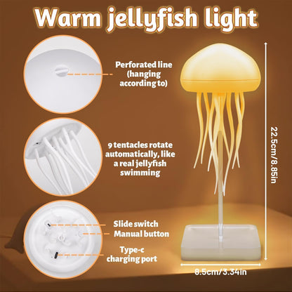 🌊 Floating Jellyfish Lamp – Colorful, Voice-Controlled, Rechargeable