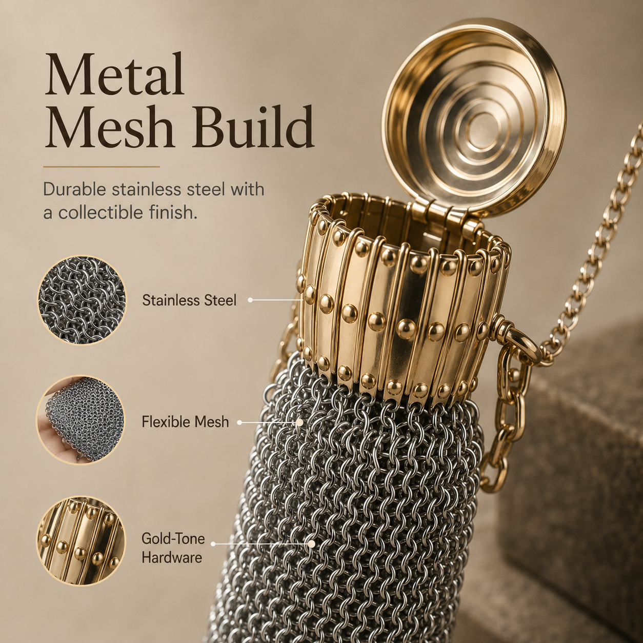 Vintage-Inspired Metal Mesh Coin Purse – Expandable Stainless Steel Pocket Wallet & Collectible Gift