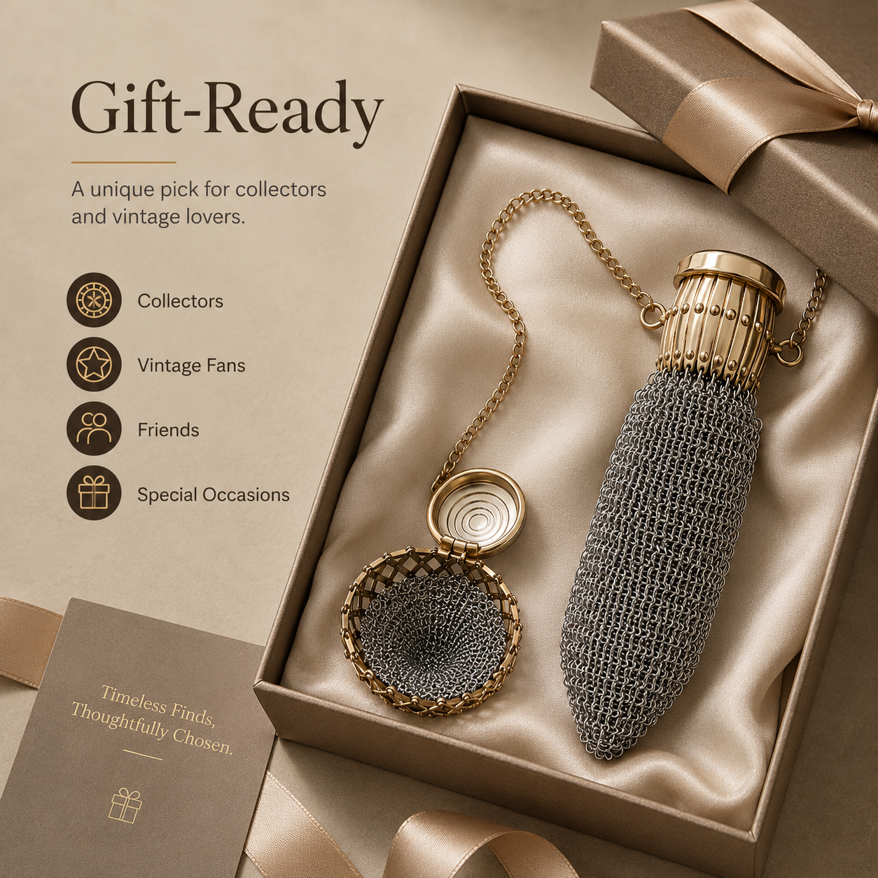 Vintage-Inspired Metal Mesh Coin Purse – Expandable Stainless Steel Pocket Wallet & Collectible Gift