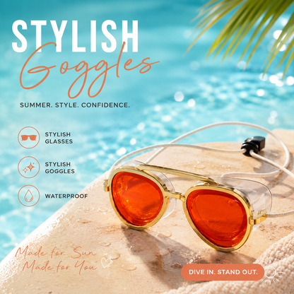 🌊 Stylish Swim Goggles: Dive Into Summer, Glow Like the Sun ✨