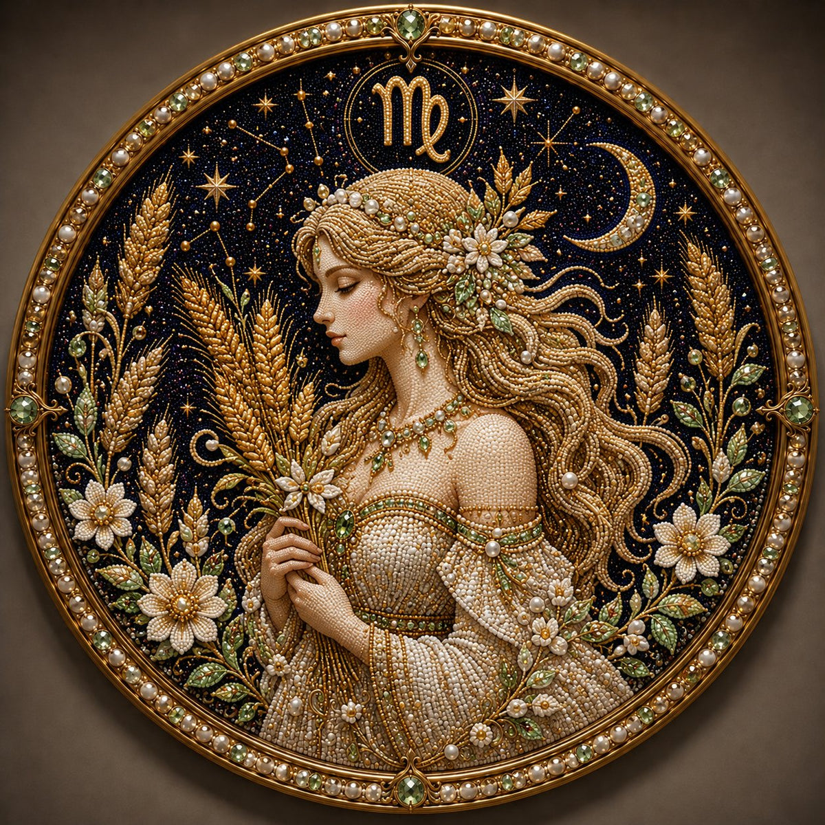 🔥49% OFF – ✨ Premium 3D Pearl 12 Zodiac Signs Art Kit | Luxury Flocked Canvas with Scratch-Resistant Non-Fading Pearl Beads DIY Handmade Astrology Decor ♈🌙💎