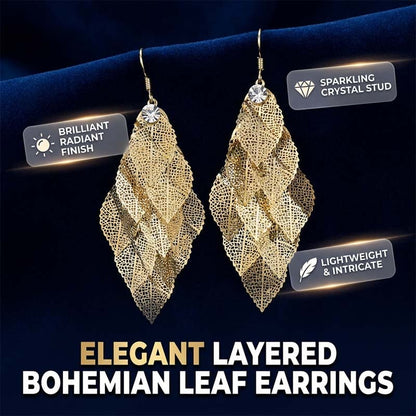 🎁2026 New Arrivals💥Women's Elegant Cascading Hollow Leaf Earrings👂🍃