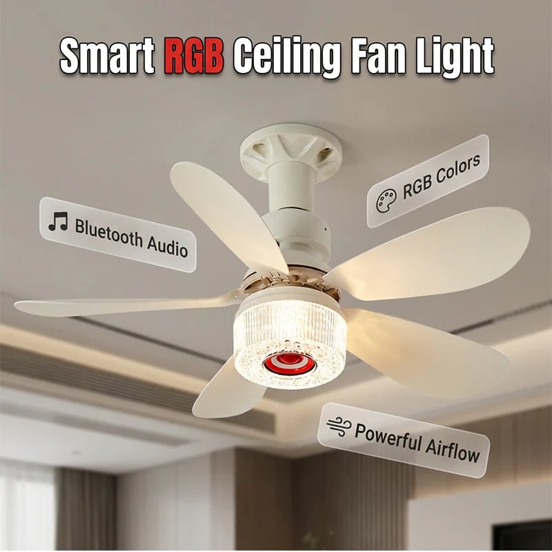 ✨ 3-in-1 Smart Ceiling Fan 💡 Bluetooth Speaker 🎶 Modern LED Ceiling Light Fan