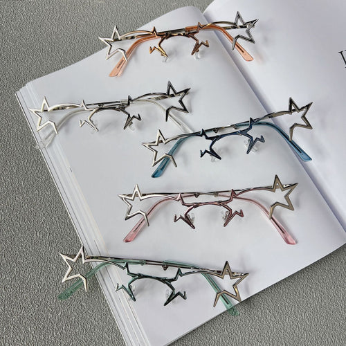 Y2K Star Frame Cosplay Glasses – Foldable & Stylish
