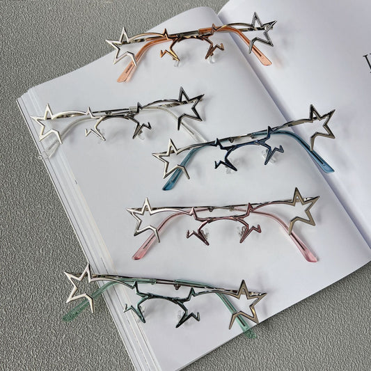 Y2K Star Frame Cosplay Glasses – Foldable & Stylish