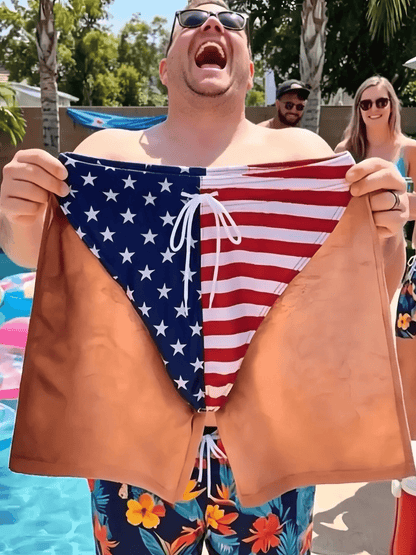 The "Cheeky Commando" Novelty Prank Swim Trunks – Guaranteed to Cause Double-Takes!