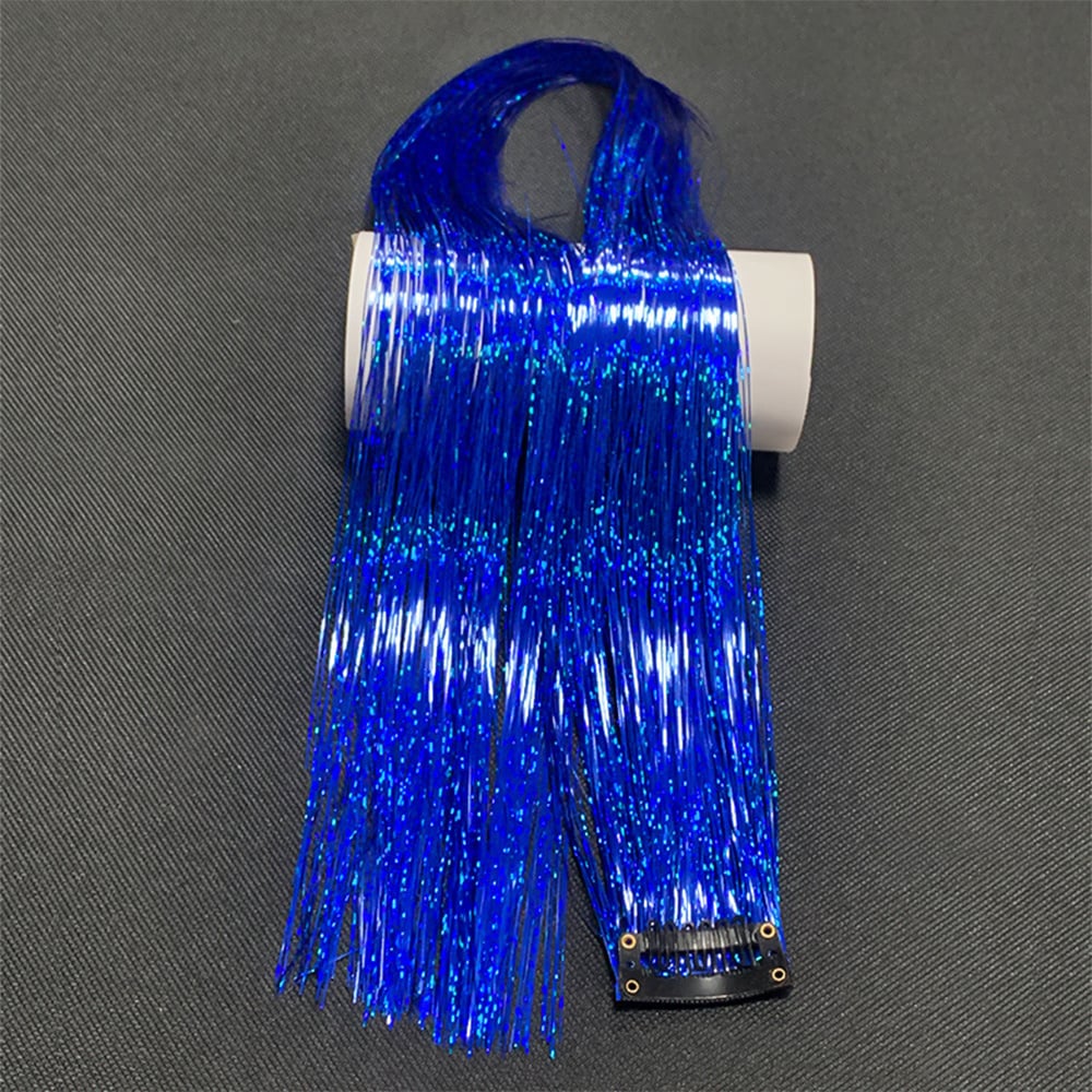 Sparkling Fairy Hair Tinsel Extensions 🌈 Heat-Resistant Glitter Strands for Women ✨